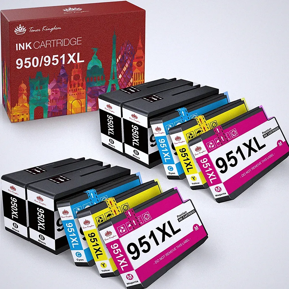 10Pack New Gen Chip 950XL 951XL Ink for HP Officejet Pro 8610 8600 8620 Printer