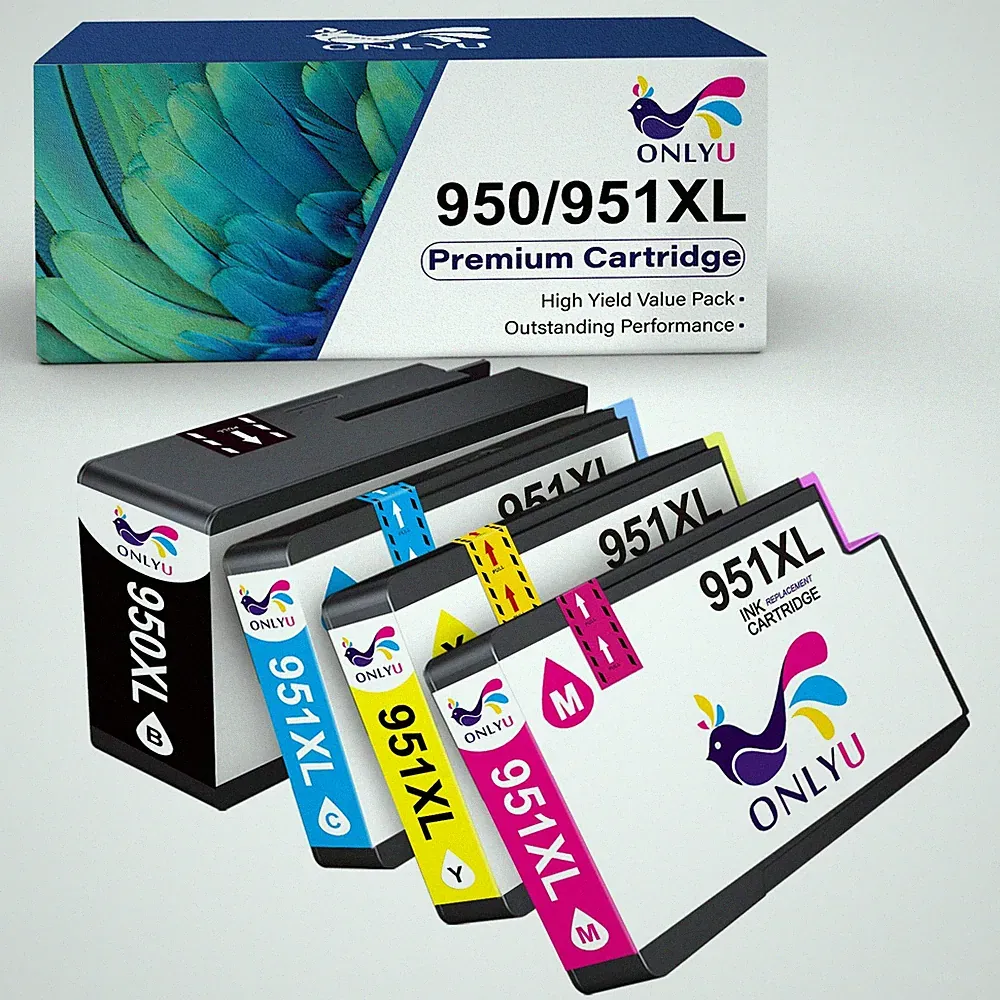 4 Combo Pack 950XL 951XL Ink Inkjet +Chip For HP Officejet Pro 8100 251dw M276dw