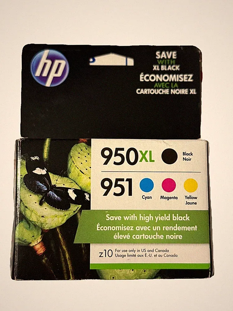 4-PACK HP GENUINE 950XL BLACK & 951 COLOR INK OFFICEJET PRO 8610 SEALED 10/2020