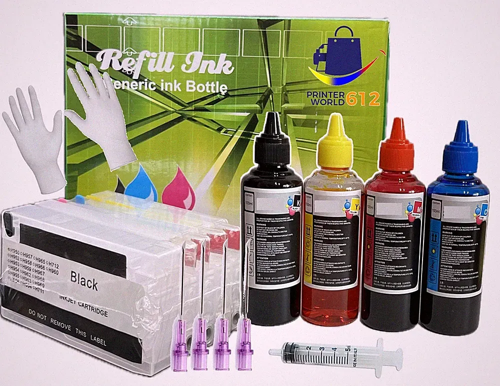 4PK Refillable ink kit cartridge for HP 950 951 Officejet Pro 8100 8620 8610 New