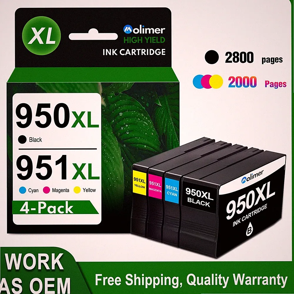 950XL 951XL Ink Combo Compatible for HP OfficeJet Pro 8660 OfficeJet (BK/C/M/Y)
