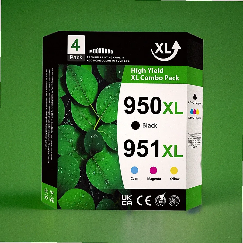 950XL 951XL Ink Combo Pack for HP 8600 8610 8620 8100 8630 4-Pack BK/C/M/Y