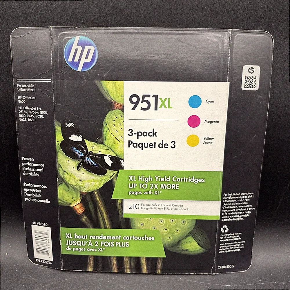 HP 951XL High Yield Color Ink Cartridges Cyan Magenta Yellow 3-Pack 2020